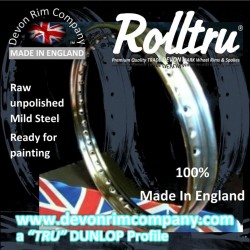 N16-EQ-RAW 20" WM2 Rolltru Raw Steel Rim for Norton Cotton Reel Spool Hub - EQUAL FLANGES