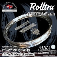 MC272-CH-KIT 19" WM3 Rolltru British Chrome Rim and Spoke Kit for Triumph & BSA Conical Rear 37-3920-19"